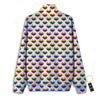 Striped White Heart On LGBT Pride Print Pattern Track Jacket-grizzshop