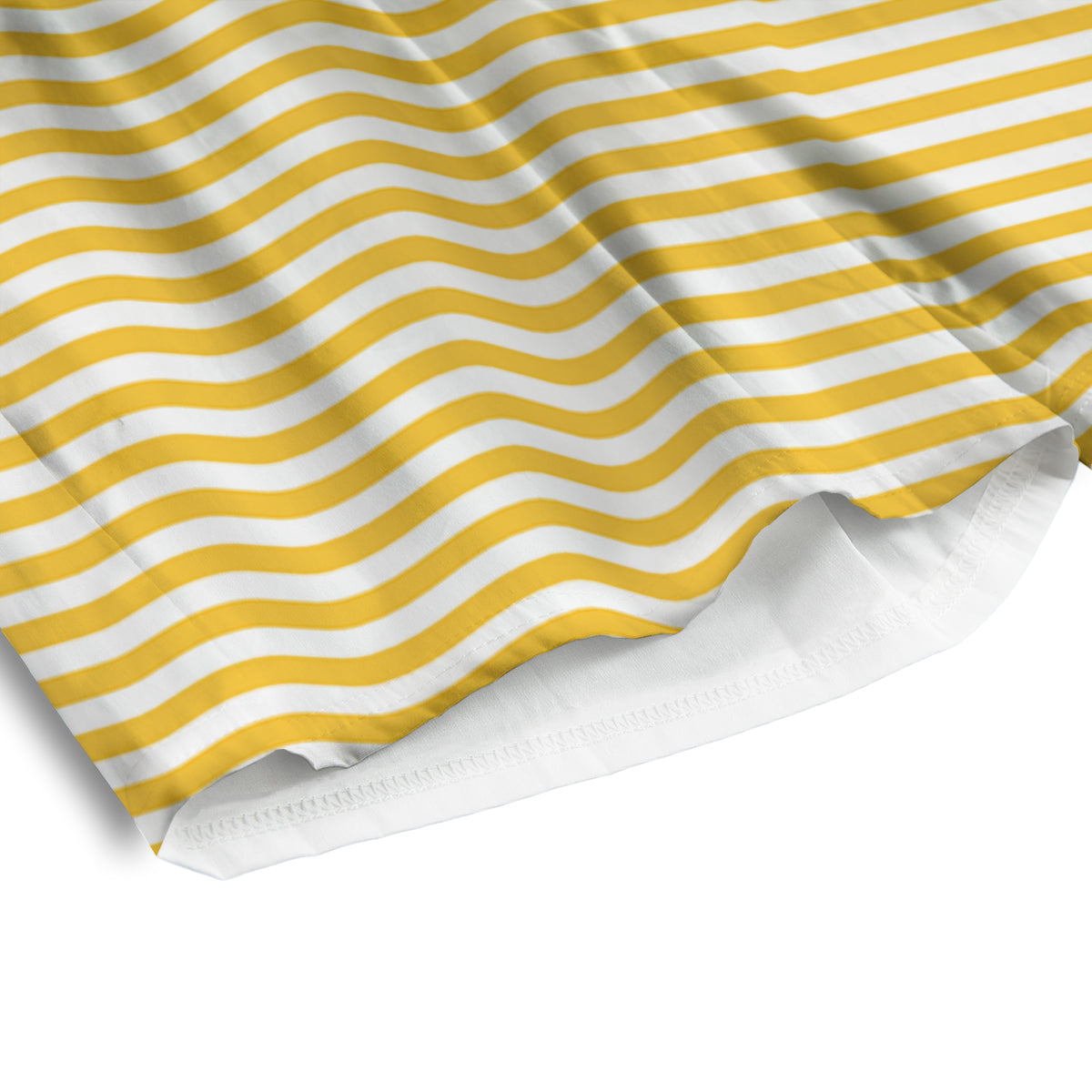 Striped Yellow And White Print Pattern Men's Athletic Shorts