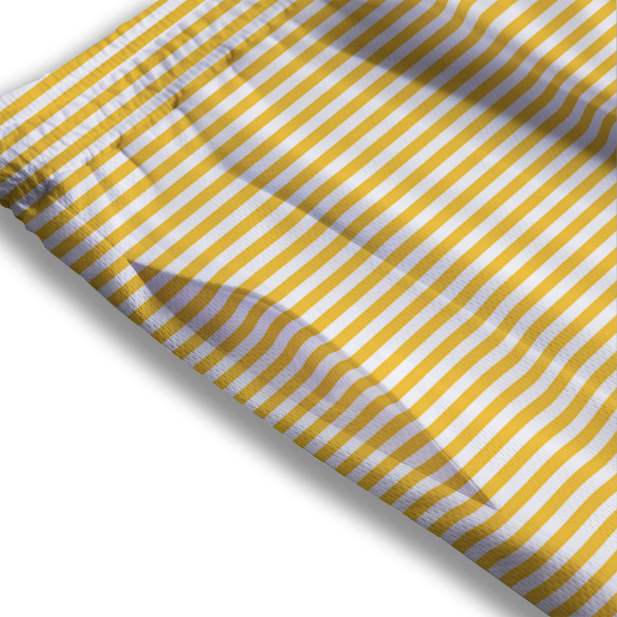 Striped Yellow And White Print Pattern Mesh Shorts