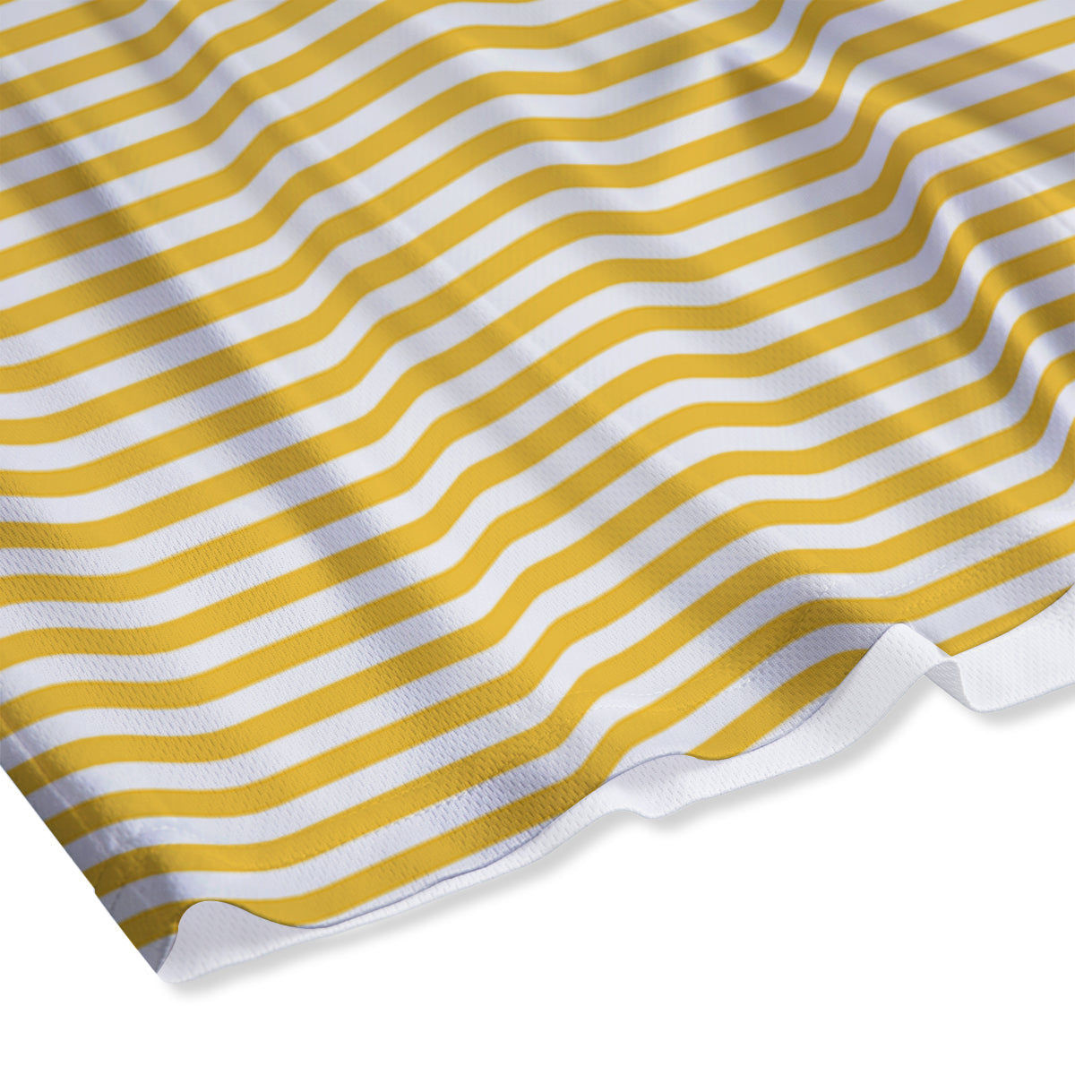 Striped Yellow And White Print Pattern Mesh Shorts