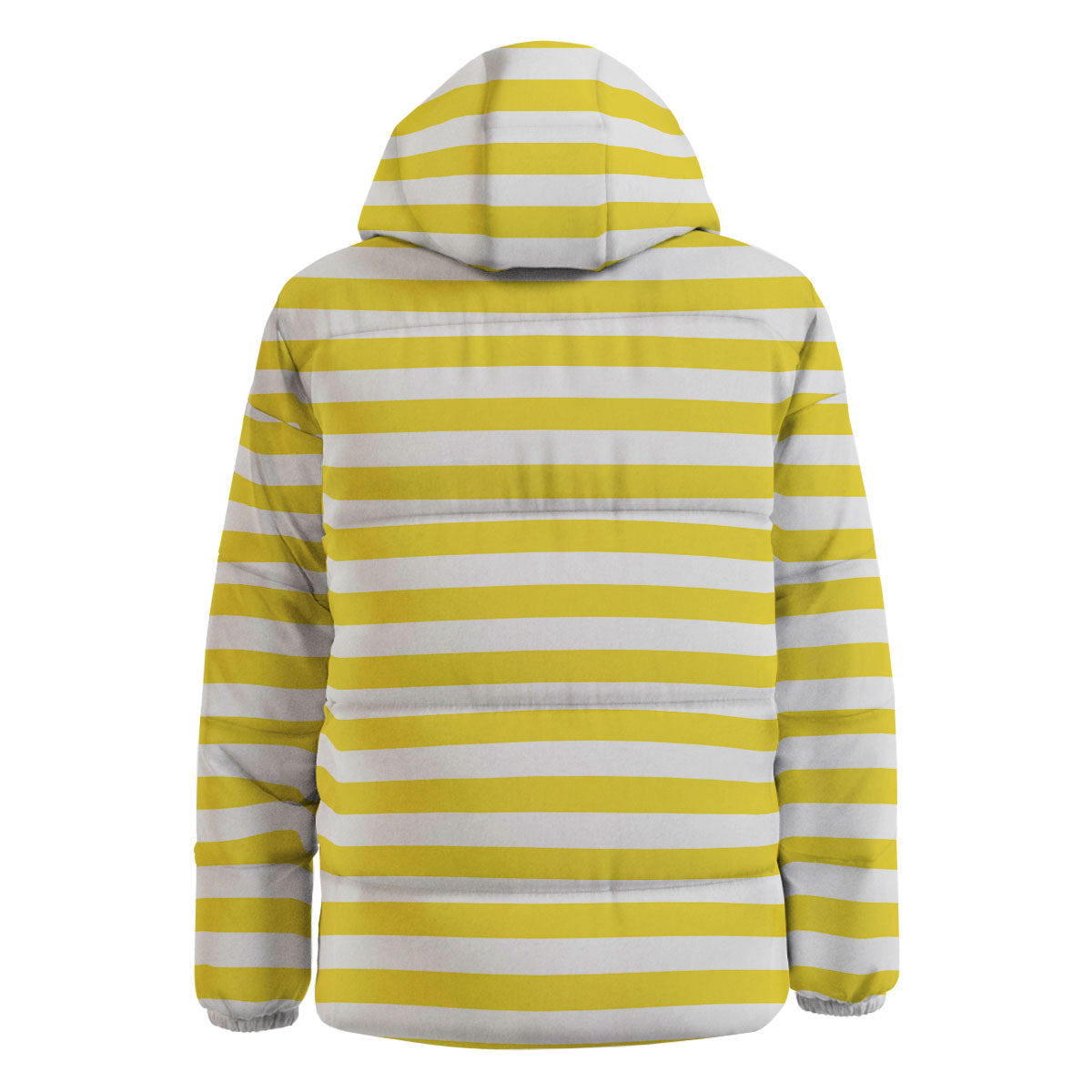 Striped Yellow Print Pattern Down Jacket-grizzshop
