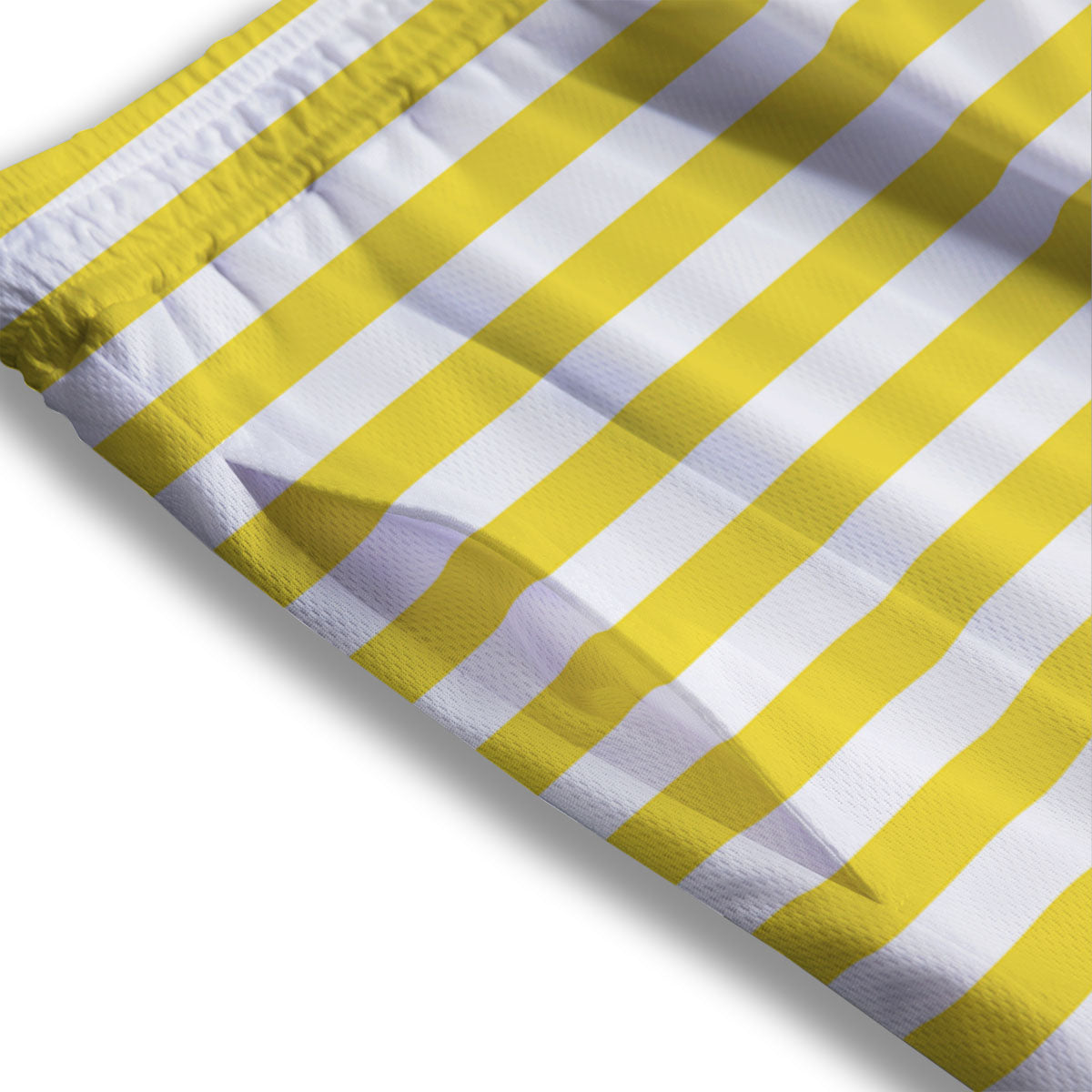 Striped Yellow Print Pattern Mesh Shorts