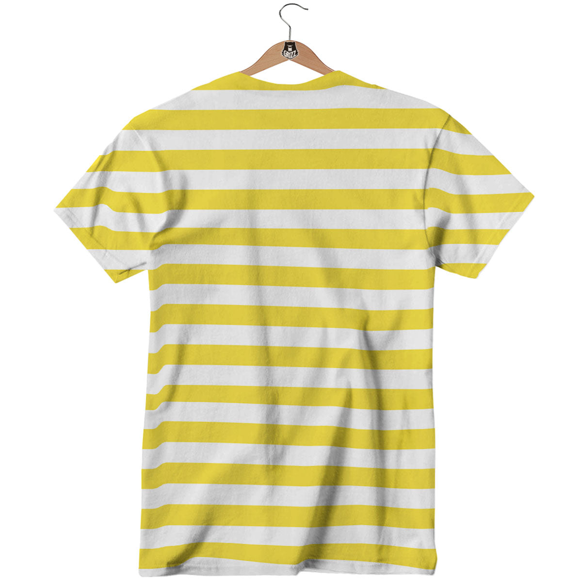 Striped Yellow Print Pattern T-Shirt-grizzshop