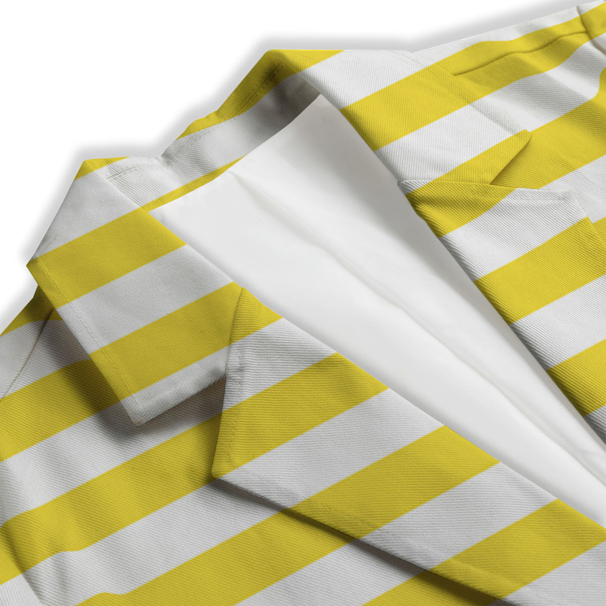 Striped Yellow Print Pattern Women's Blazer-grizzshop