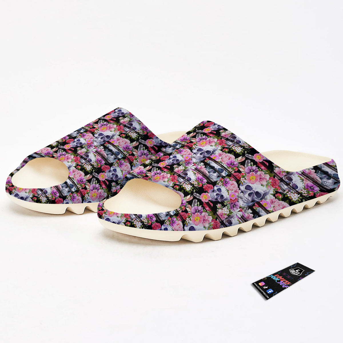 Striped Aloha Skull Print Pattern Sandals-grizzshop