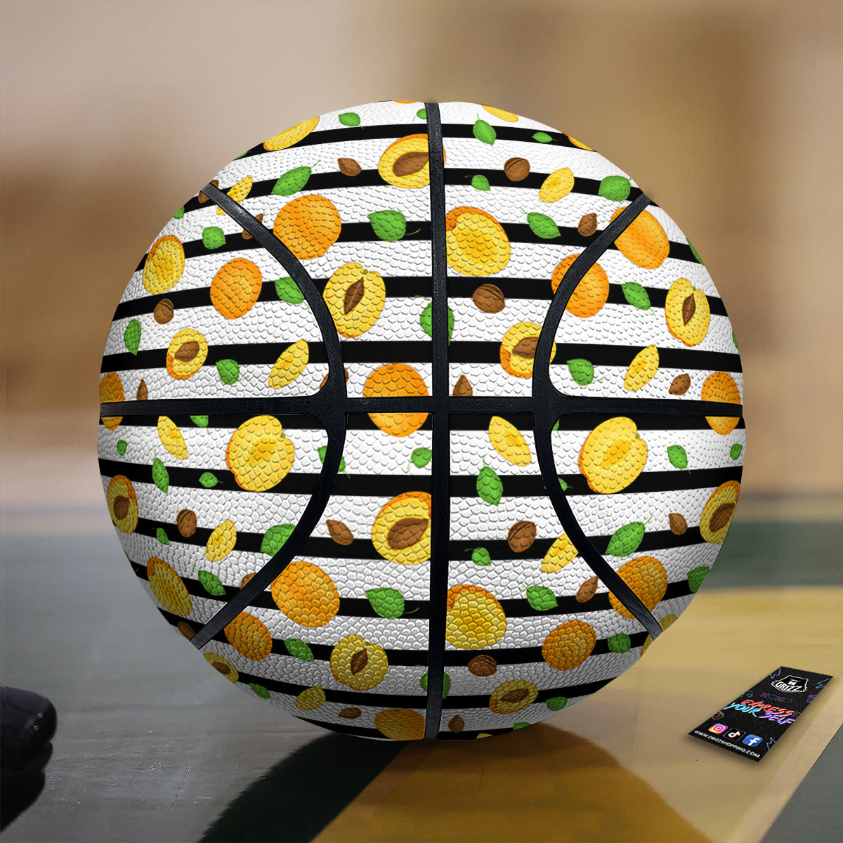 Striped Apricot Print Pattern Basketball