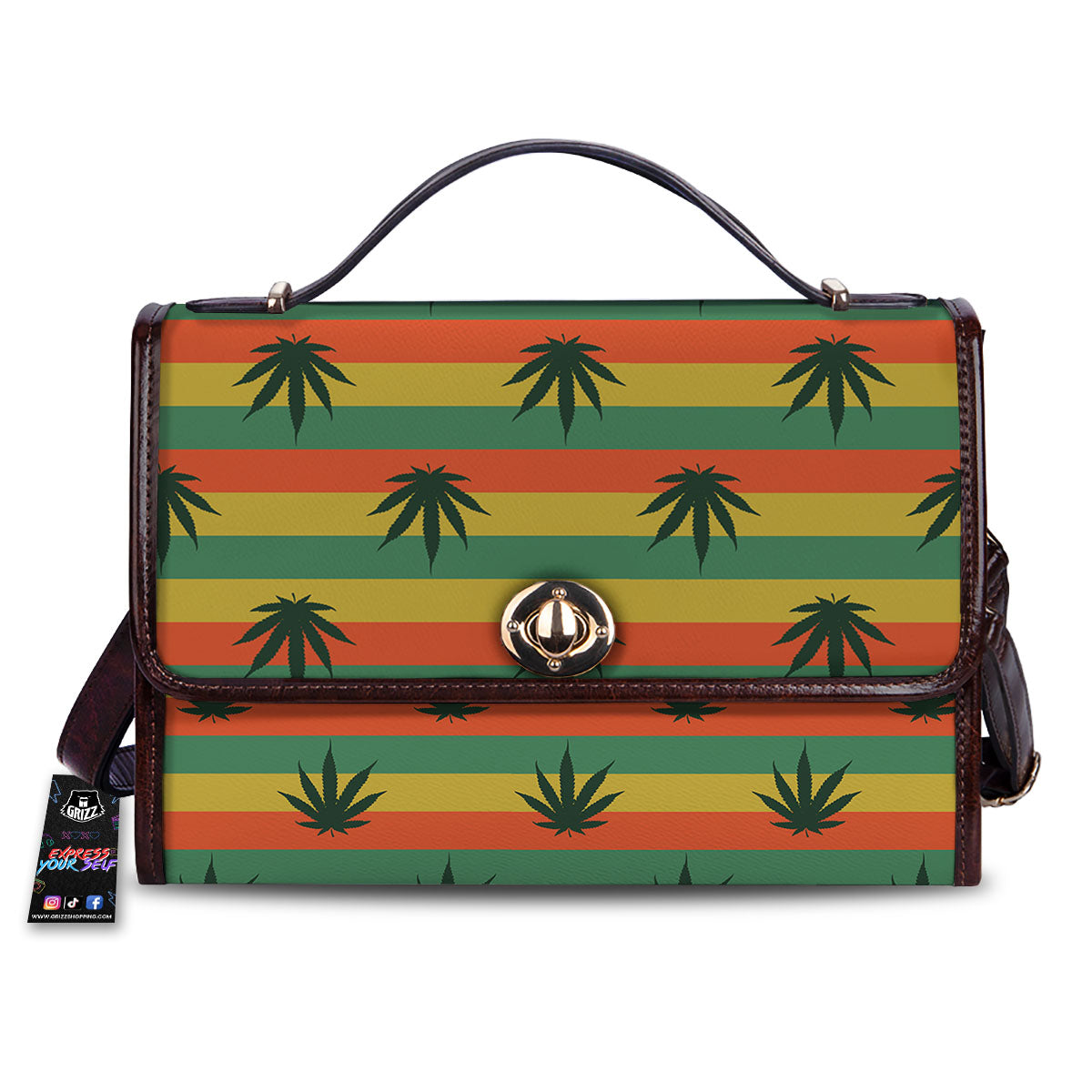 Striped Rasta Print Pattern Women's Satchel Bag