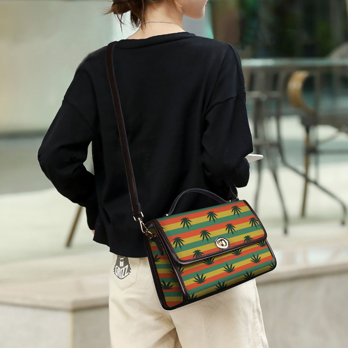Striped Rasta Print Pattern Women's Satchel Bag