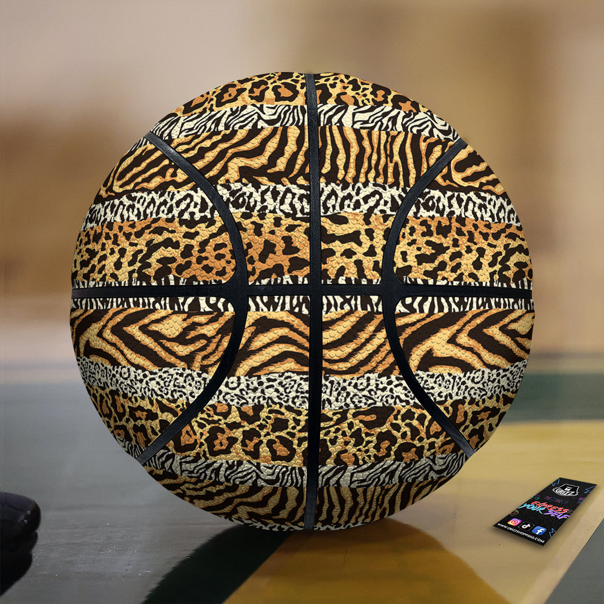 Striped Tiger Skins Print Pattern Basketball