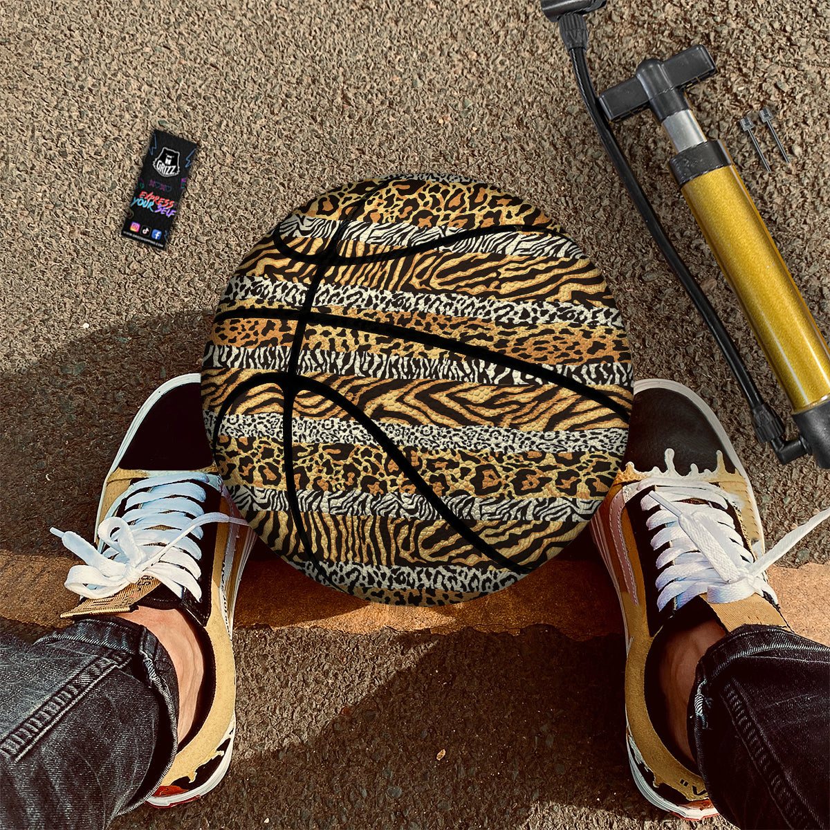 Striped Tiger Skins Print Pattern Basketball
