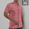 Striped USA Patriotic Print Pattern Untucked Shirts-grizzshop