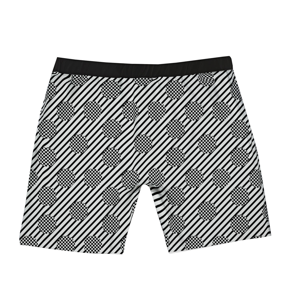 Stripes And Checkered Polka Dots Print Pattern Boxer Briefs-grizzshop
