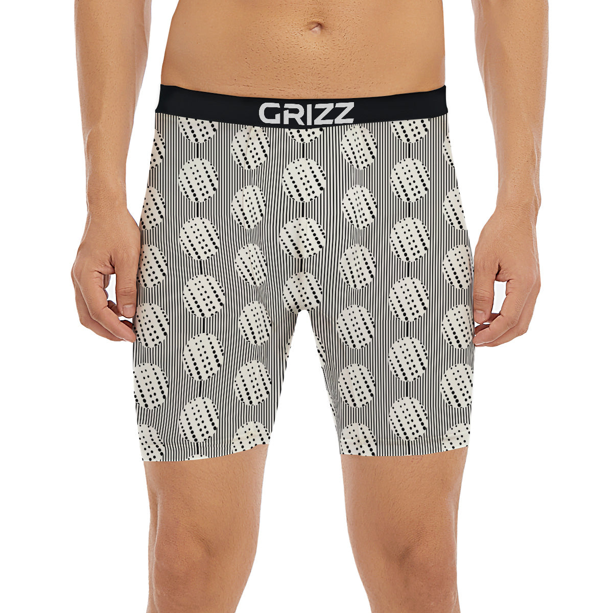 Stripes And Polka Dot Print Pattern Boxer Briefs-grizzshop