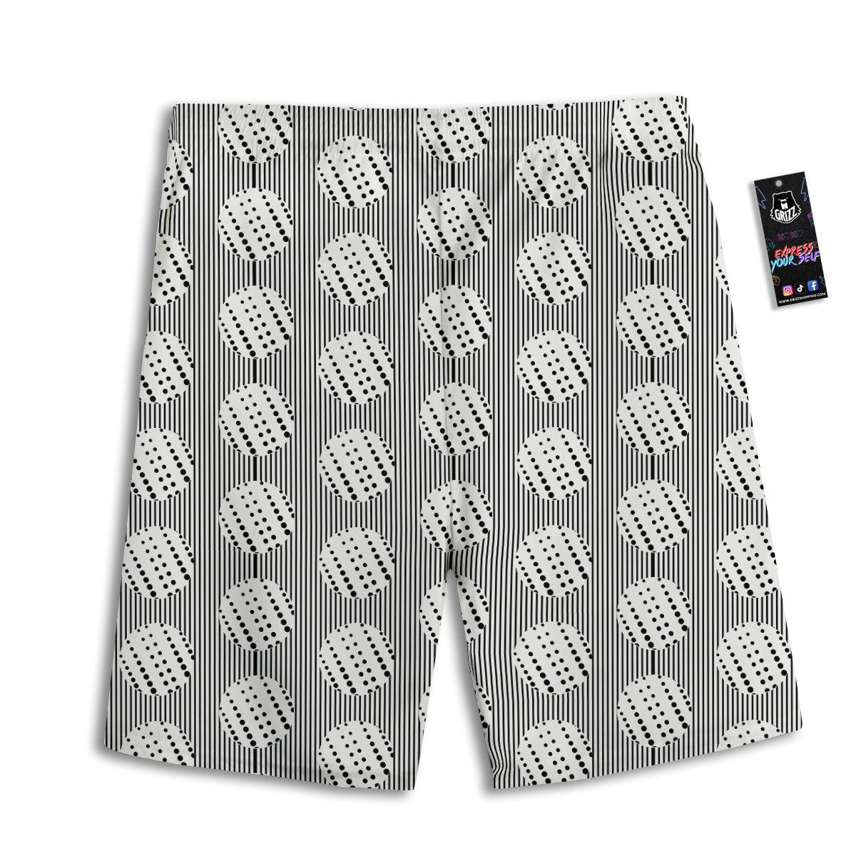 Stripes And Polka Dot Print Pattern Men's Athletic Shorts