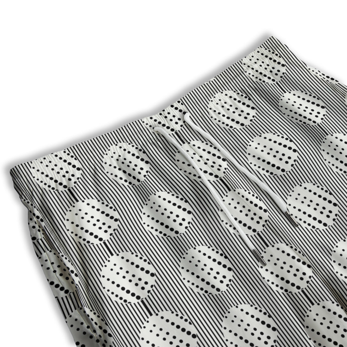 Stripes And Polka Dot Print Pattern Men's Athletic Shorts