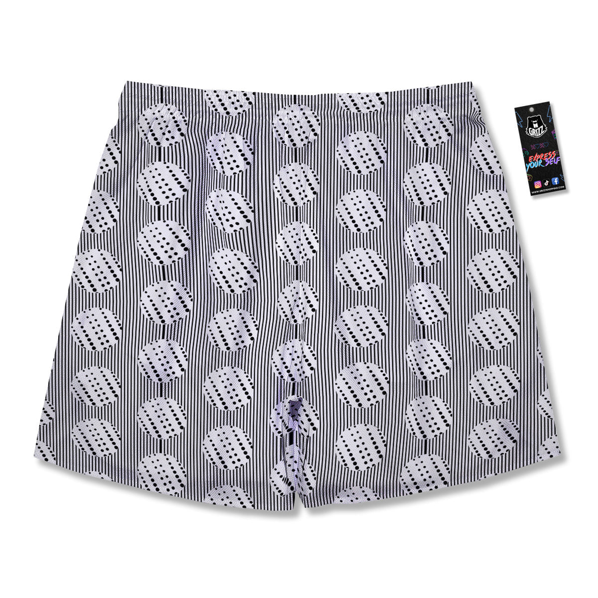 Stripes And Polka Dot Print Pattern Men's Running Shorts-grizzshop
