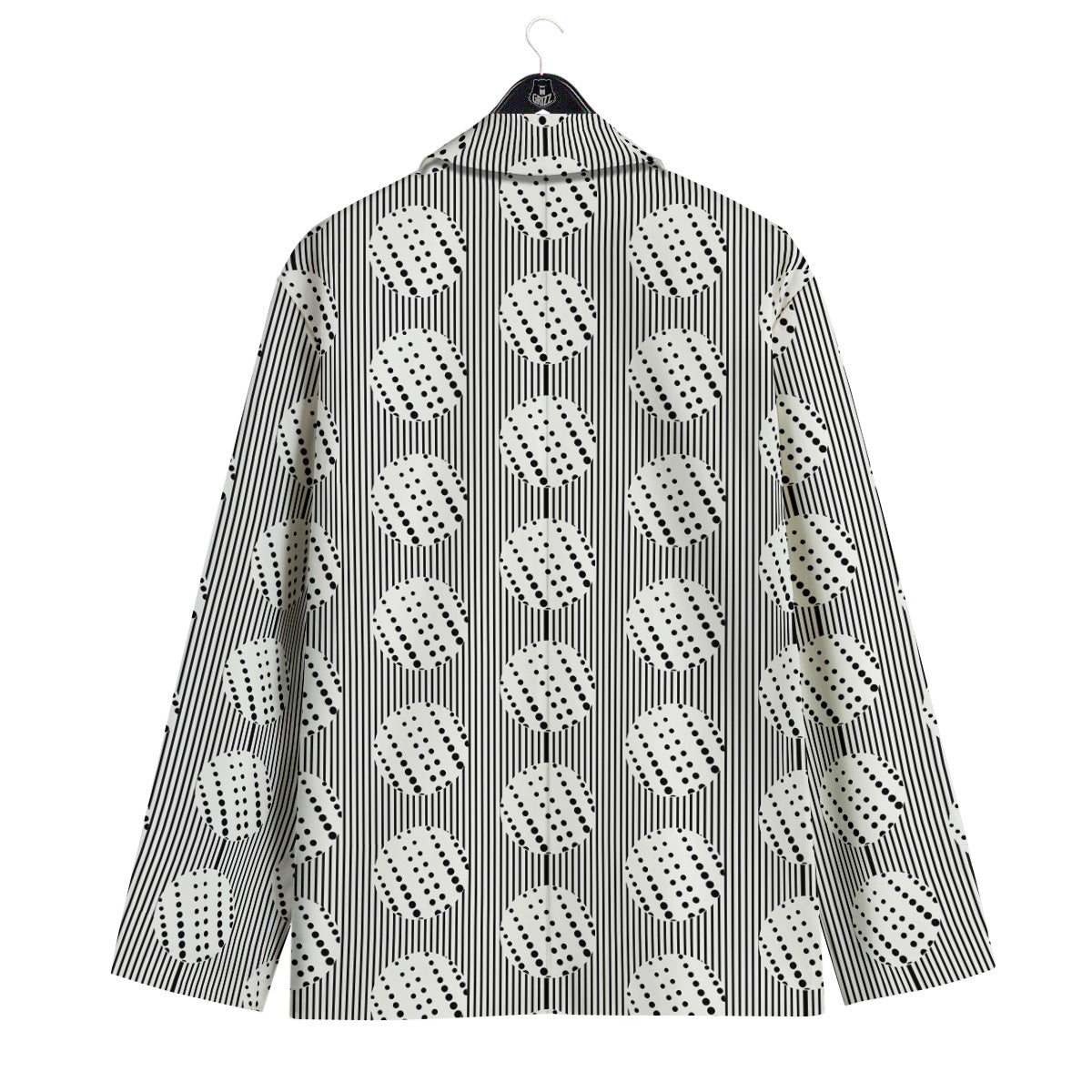 Stripes And Polka Dot Print Pattern Men's Sport Coat-grizzshop