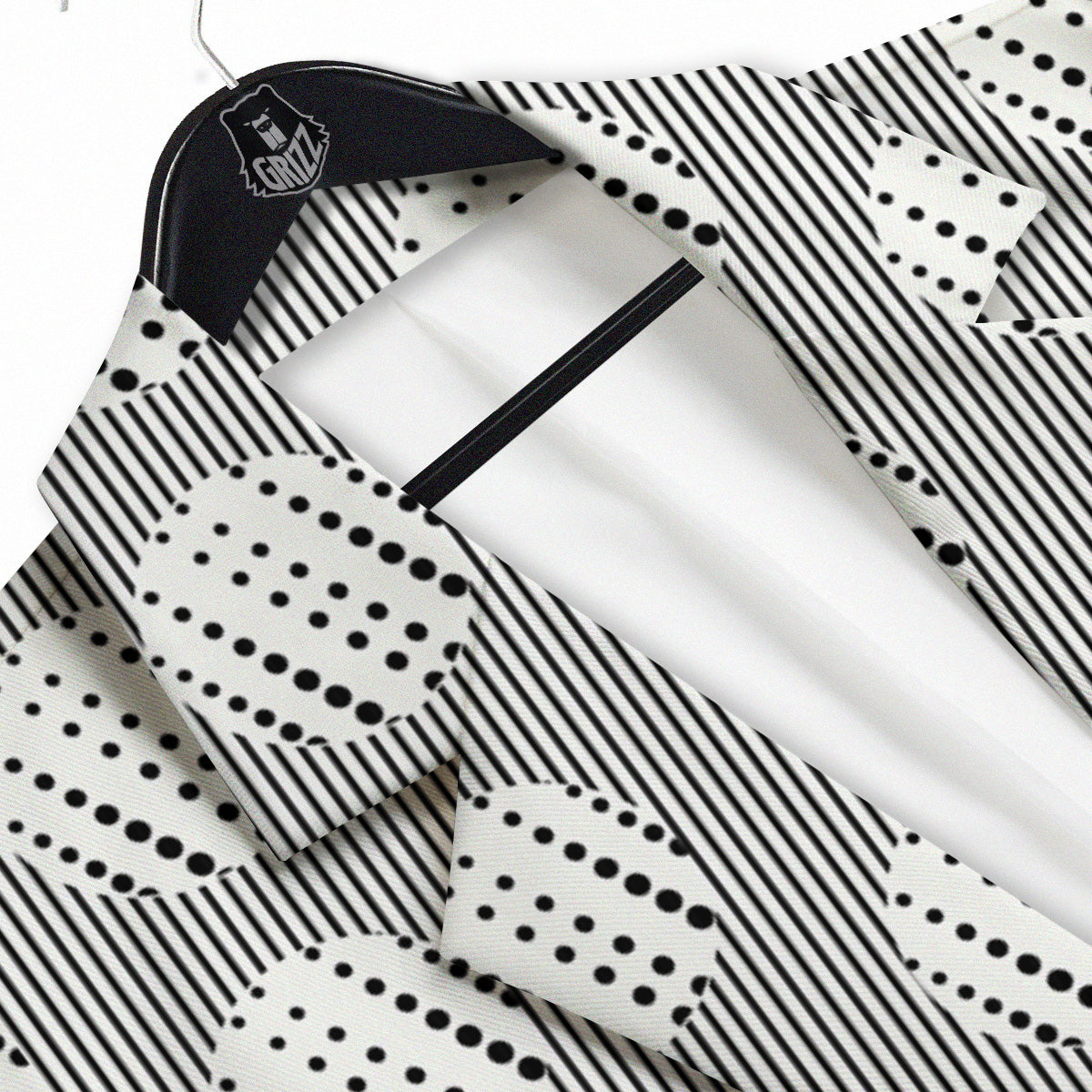 Stripes And Polka Dot Print Pattern Men's Sport Coat-grizzshop
