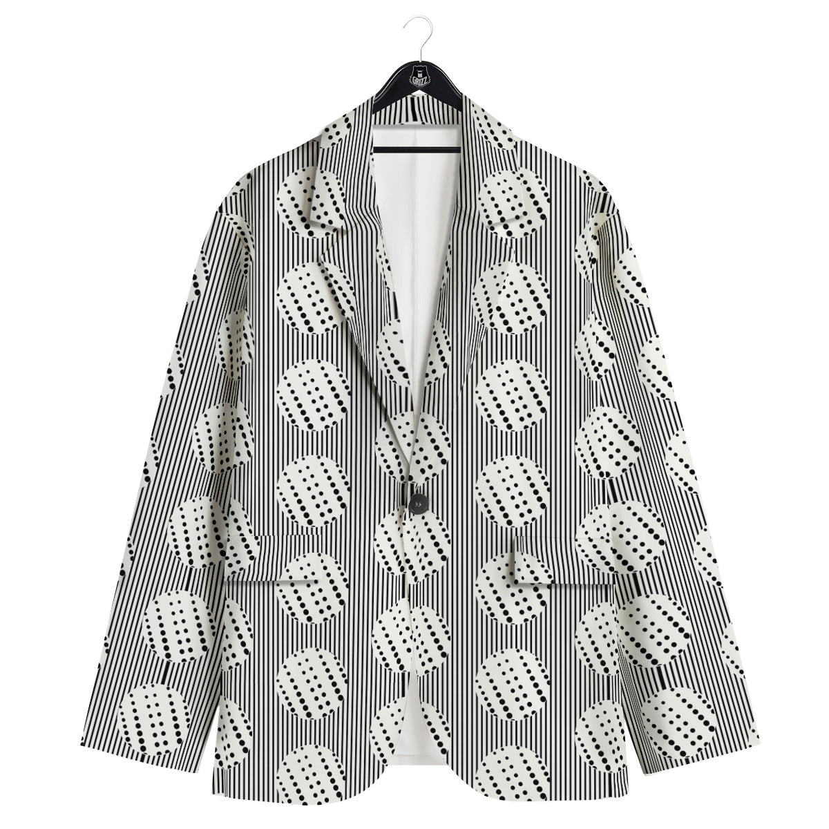 Stripes And Polka Dot Print Pattern Men's Sport Coat-grizzshop