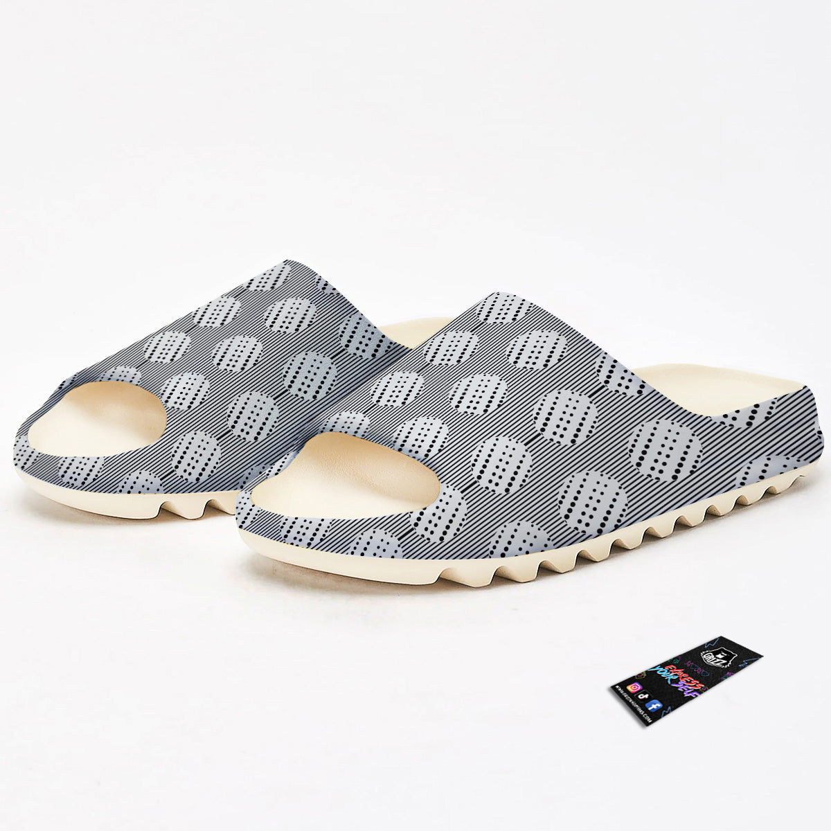 Stripes And Polka Dot Print Pattern Sandals-grizzshop