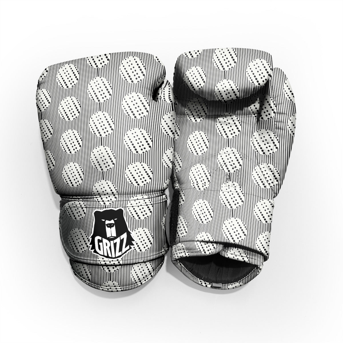 Stripes And Polka Dot Print Pattern Pro Boxing Glove