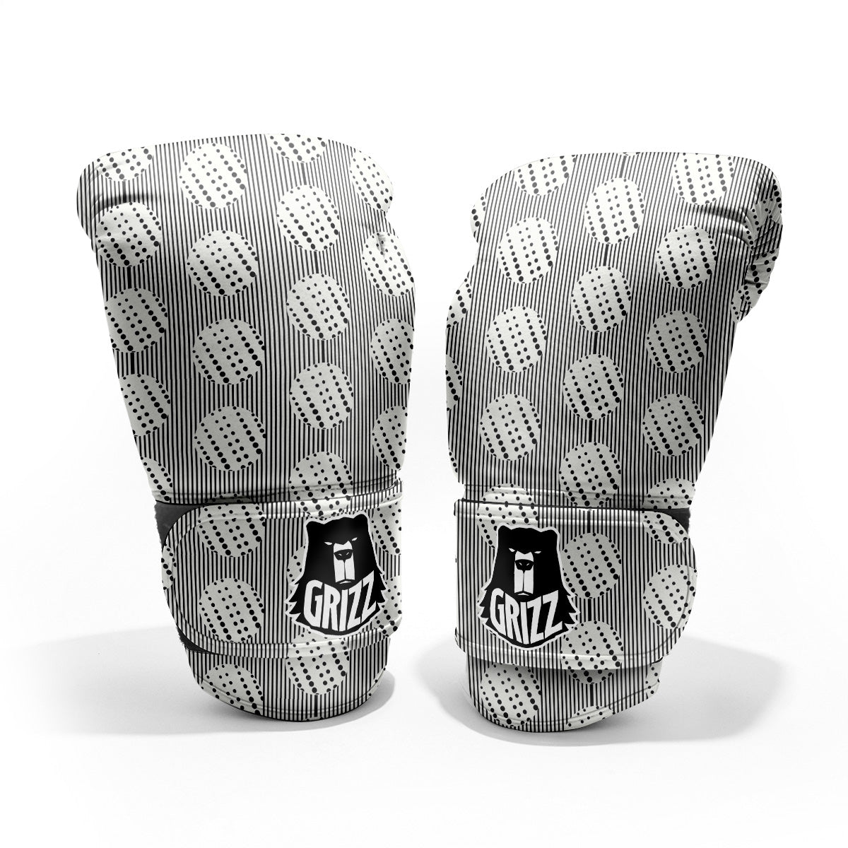 Stripes And Polka Dot Print Pattern Pro Boxing Glove
