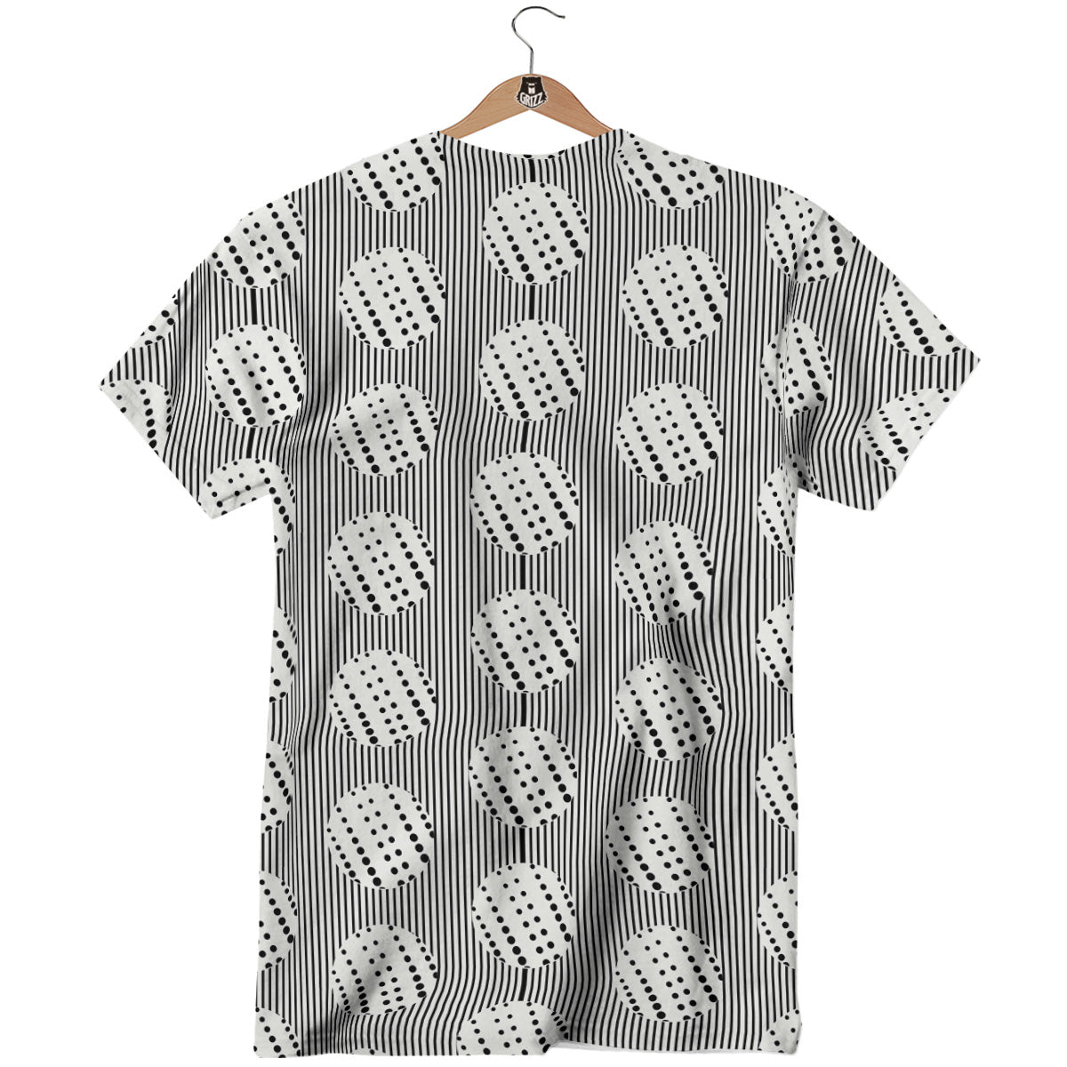 Stripes And Polka Dot Print Pattern T-Shirt-grizzshop