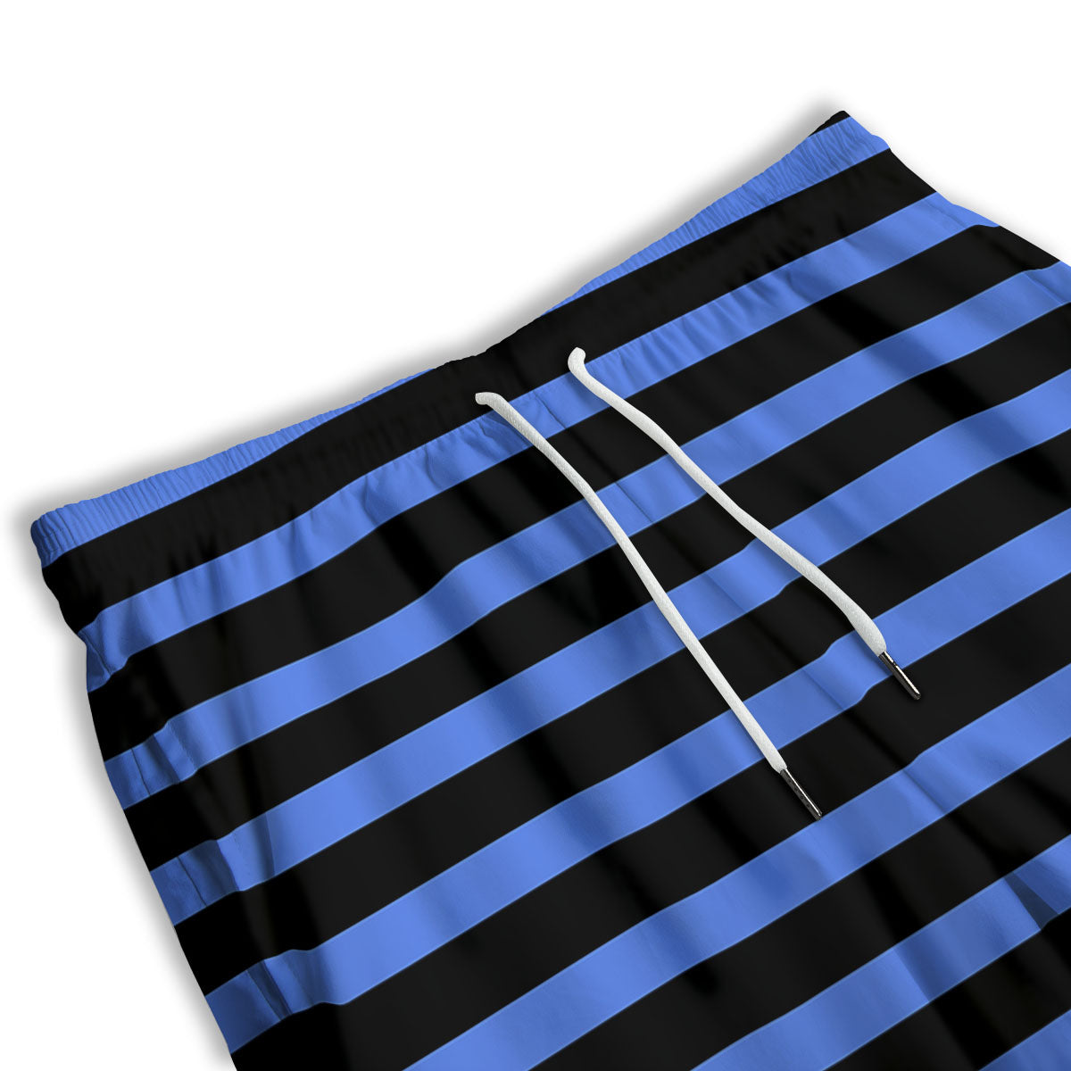 Stripes Black And Blue Print Pattern Men's Athletic Shorts