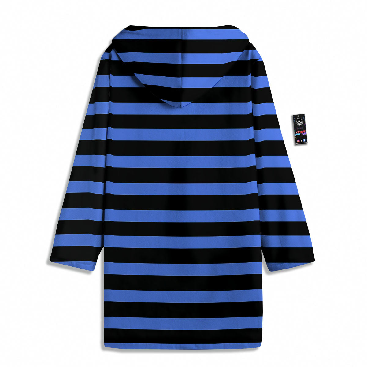 Stripes Black And Blue Print Pattern Men's Windbreaker Jacket-grizzshop