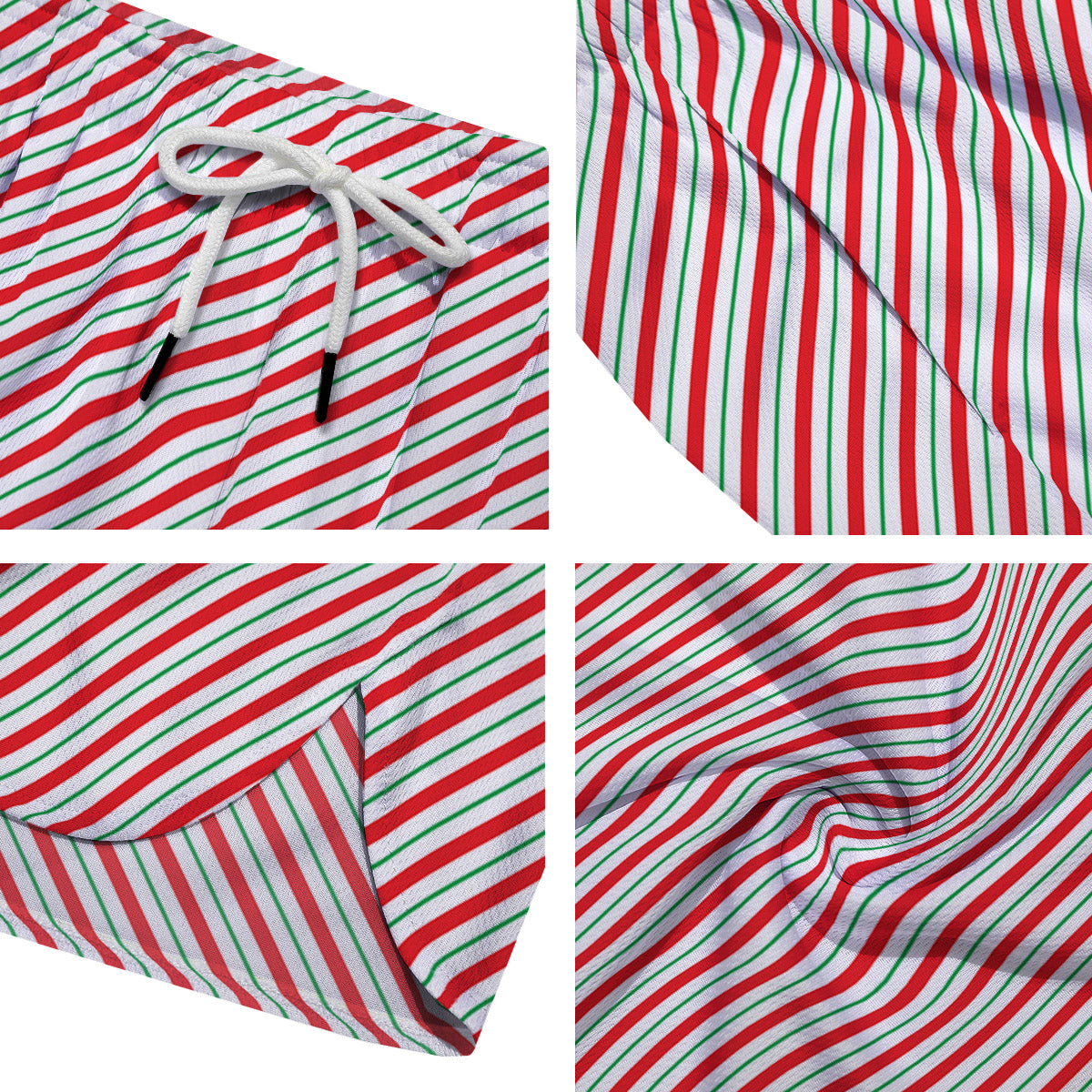 Stripes Candy Cane Print Pattern Men's Running Shorts-grizzshop