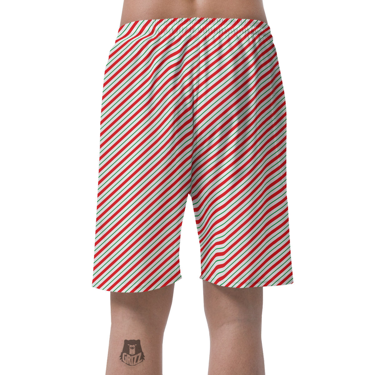 Stripes Candy Cane Print Pattern Men's Shorts-grizzshop