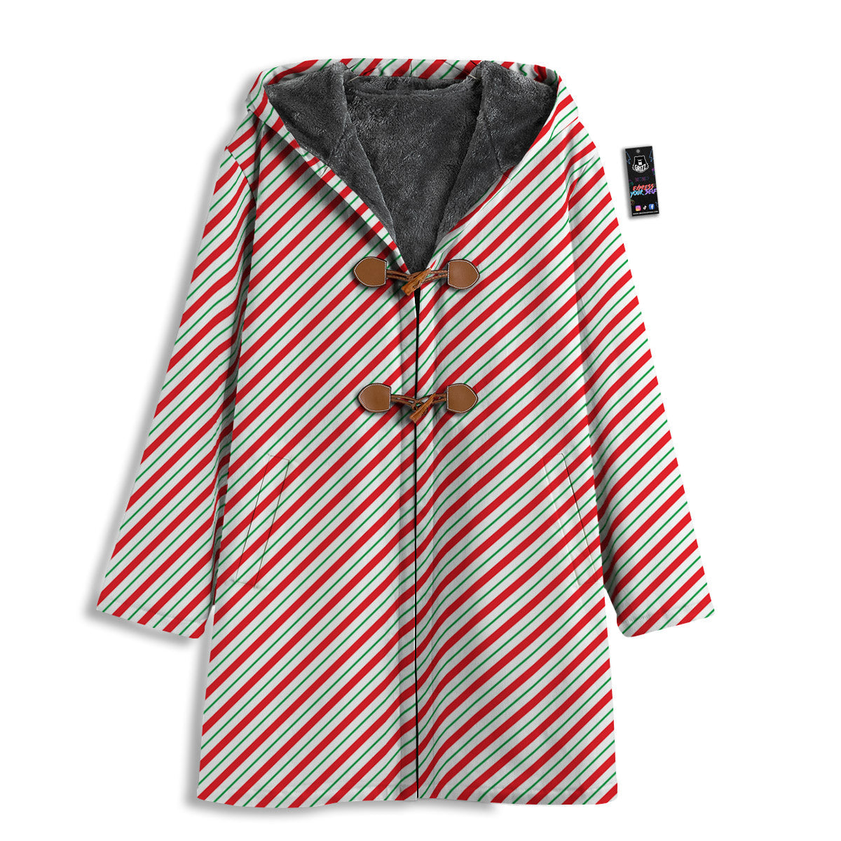 Stripes Candy Cane Print Pattern Men's Windbreaker Jacket-grizzshop