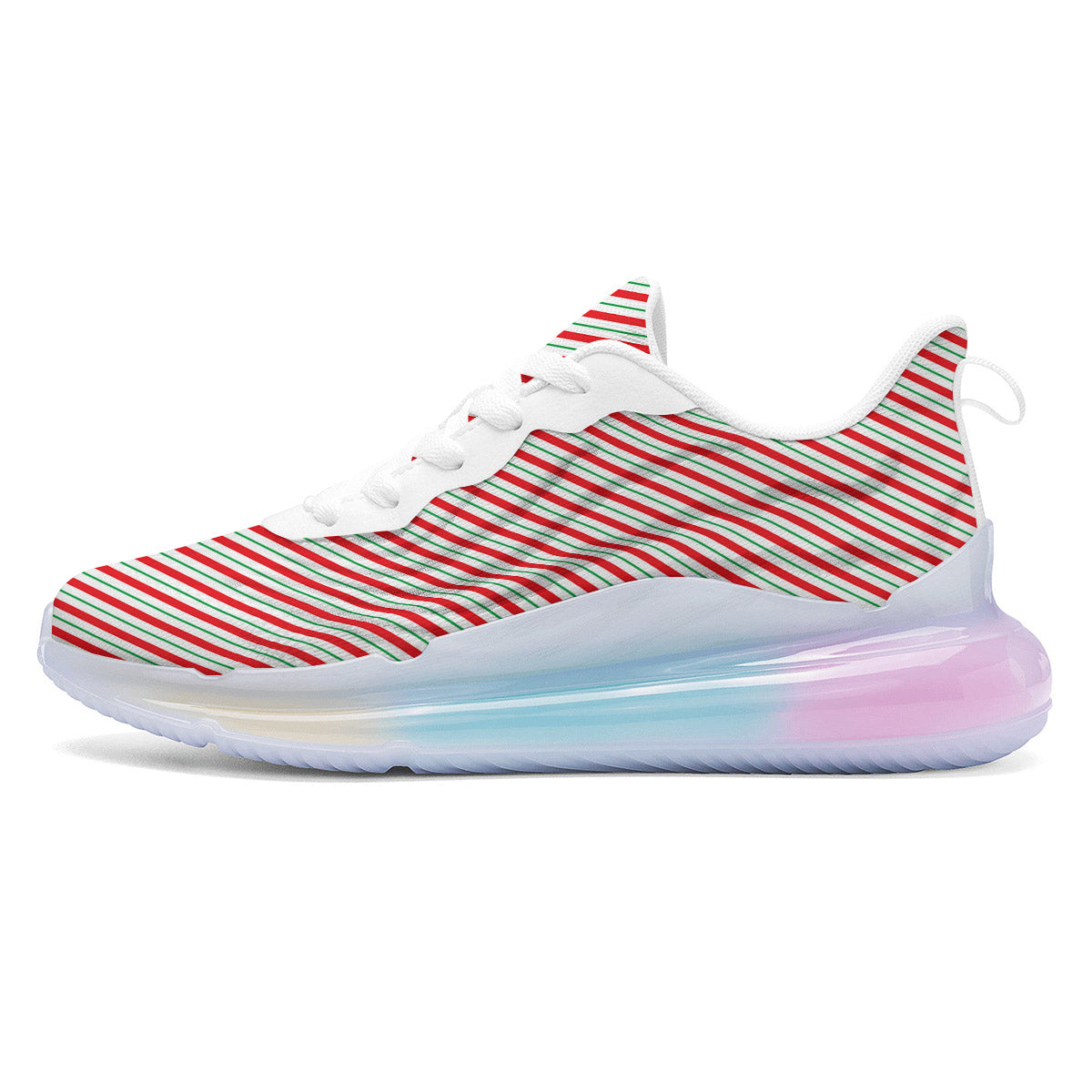 Stripes Candy Cane Print Pattern Running Sneakers-grizzshop