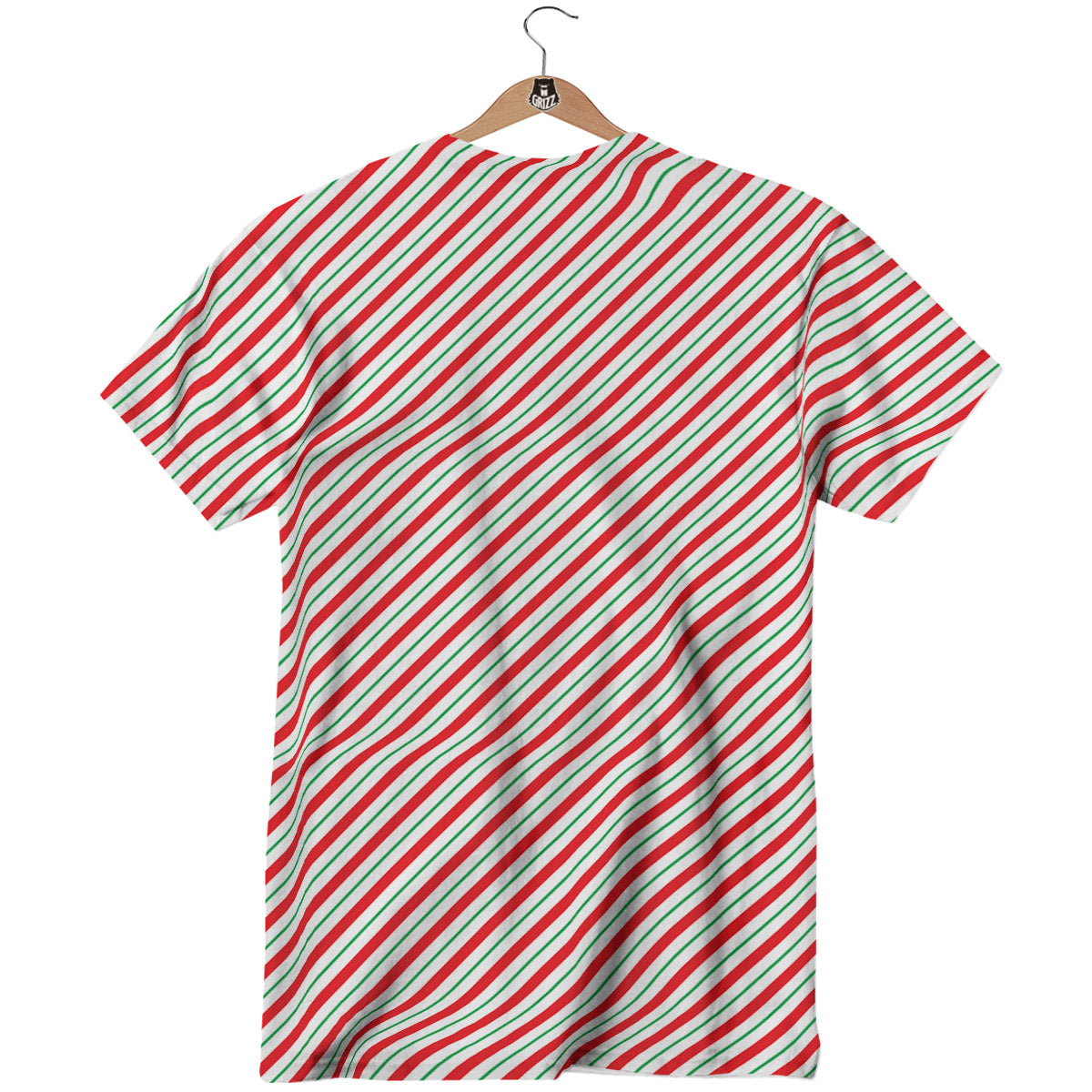 Stripes Candy Cane Print Pattern T-Shirt-grizzshop