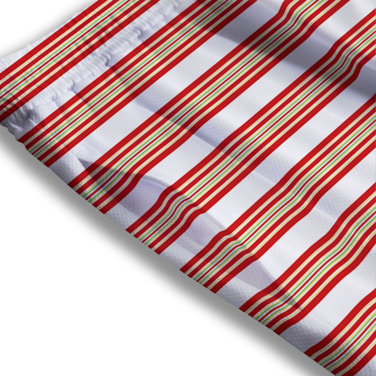 Stripes Merry Christmas Print Pattern Mesh Shorts