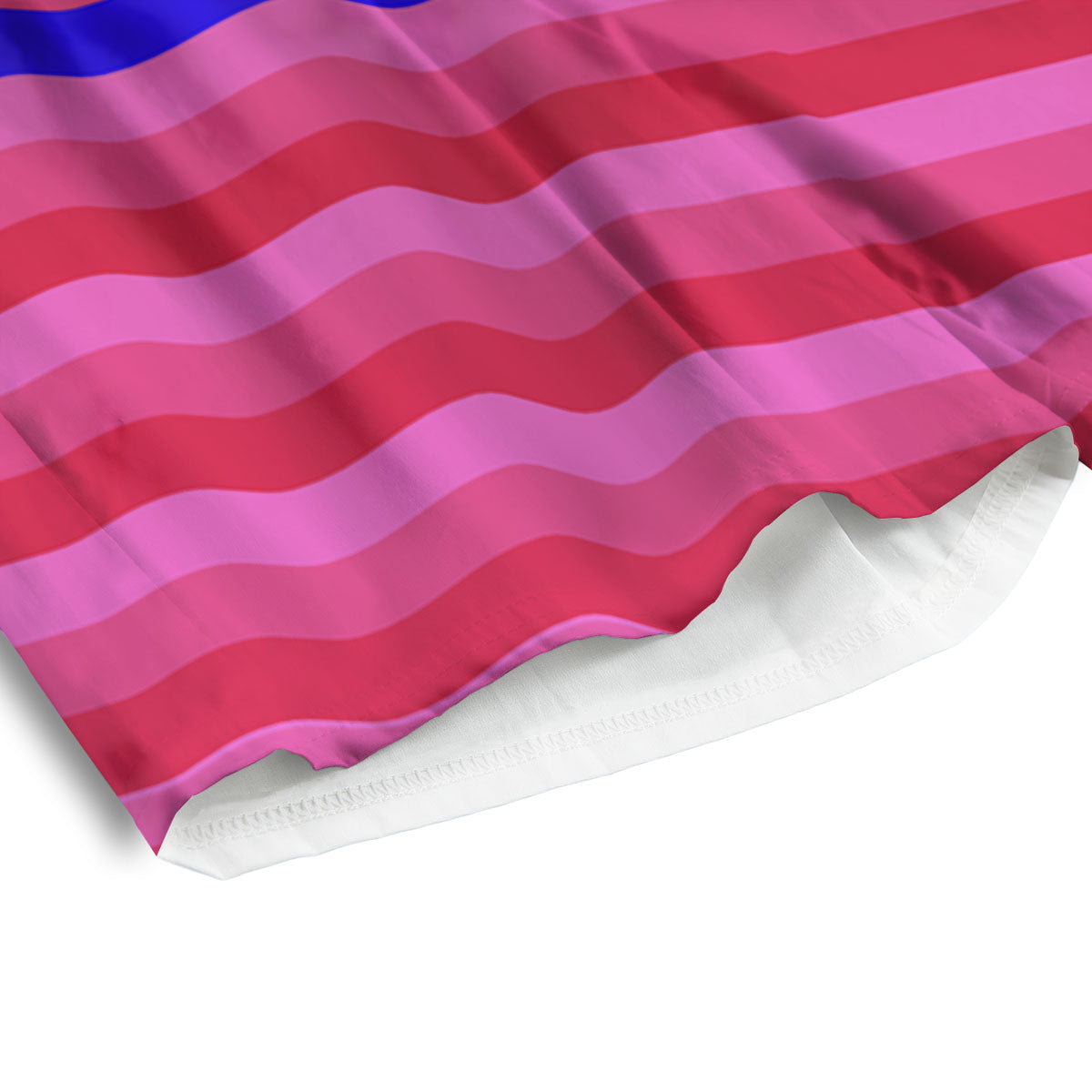 Stripes Pink Red And Blue Print Men's Athletic Shorts