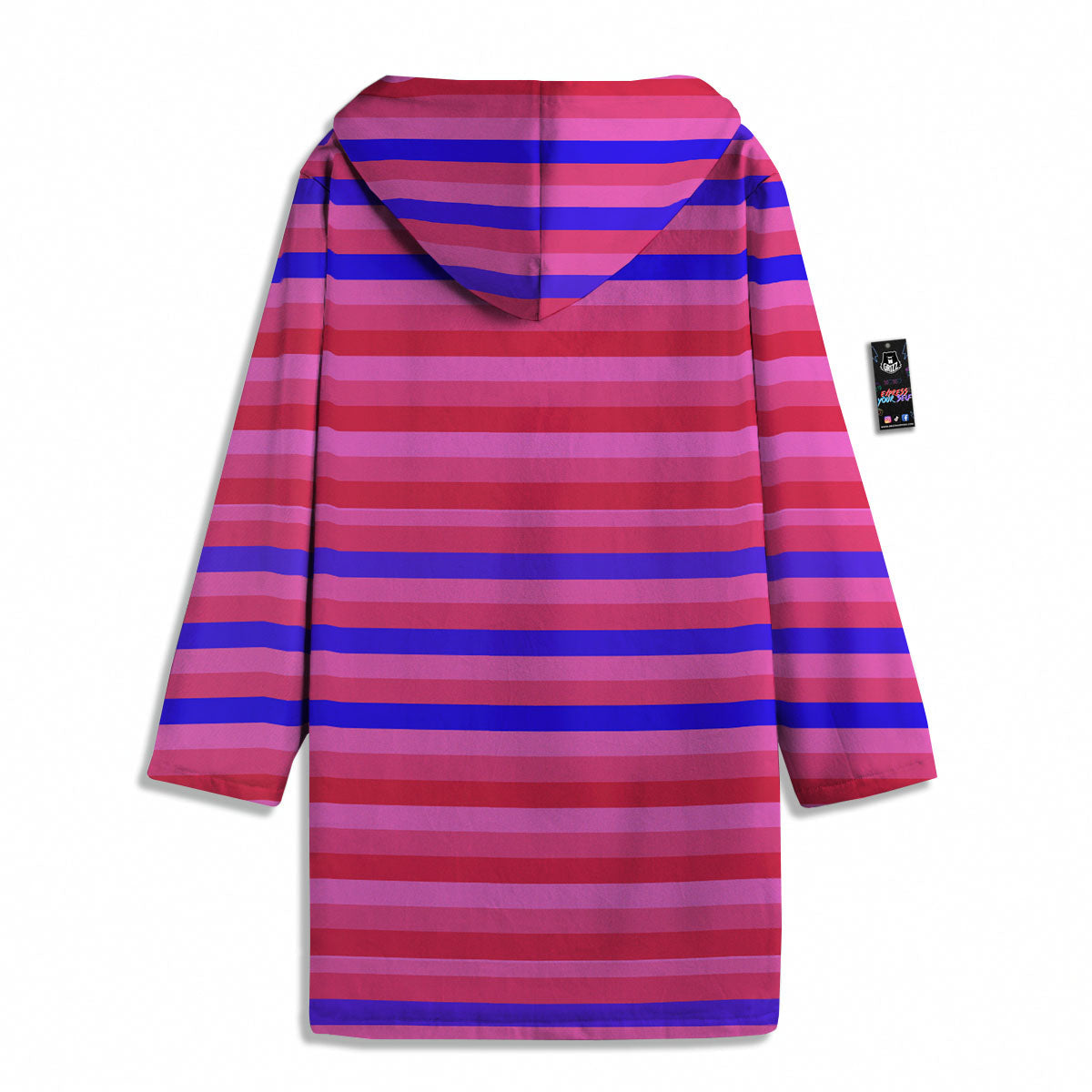 Stripes Pink Red And Blue Print Men's Windbreaker Jacket-grizzshop