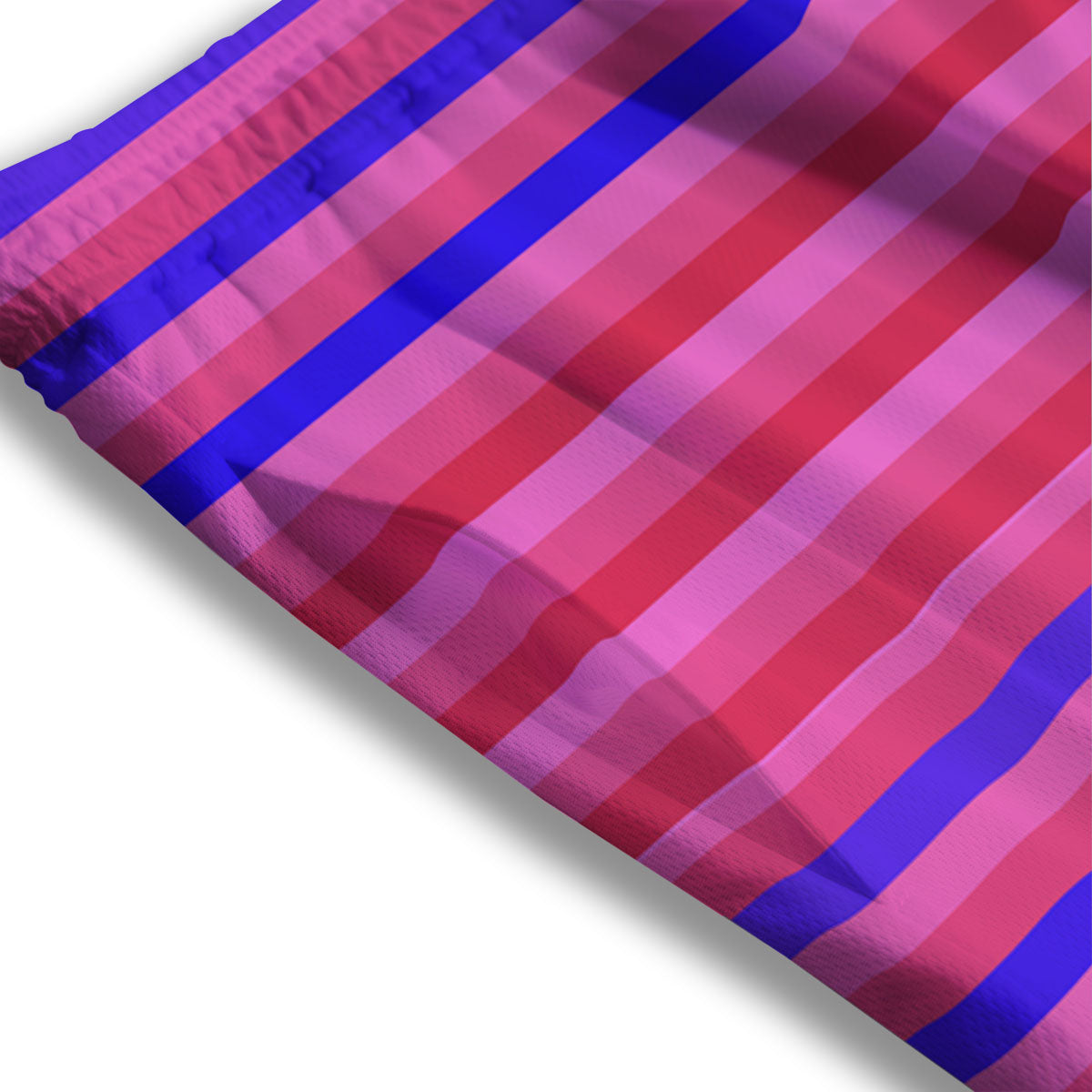 Stripes Pink Red And Blue Print Mesh Shorts