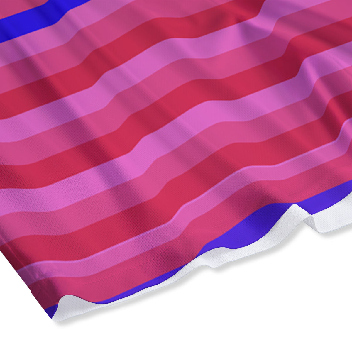 Stripes Pink Red And Blue Print Mesh Shorts