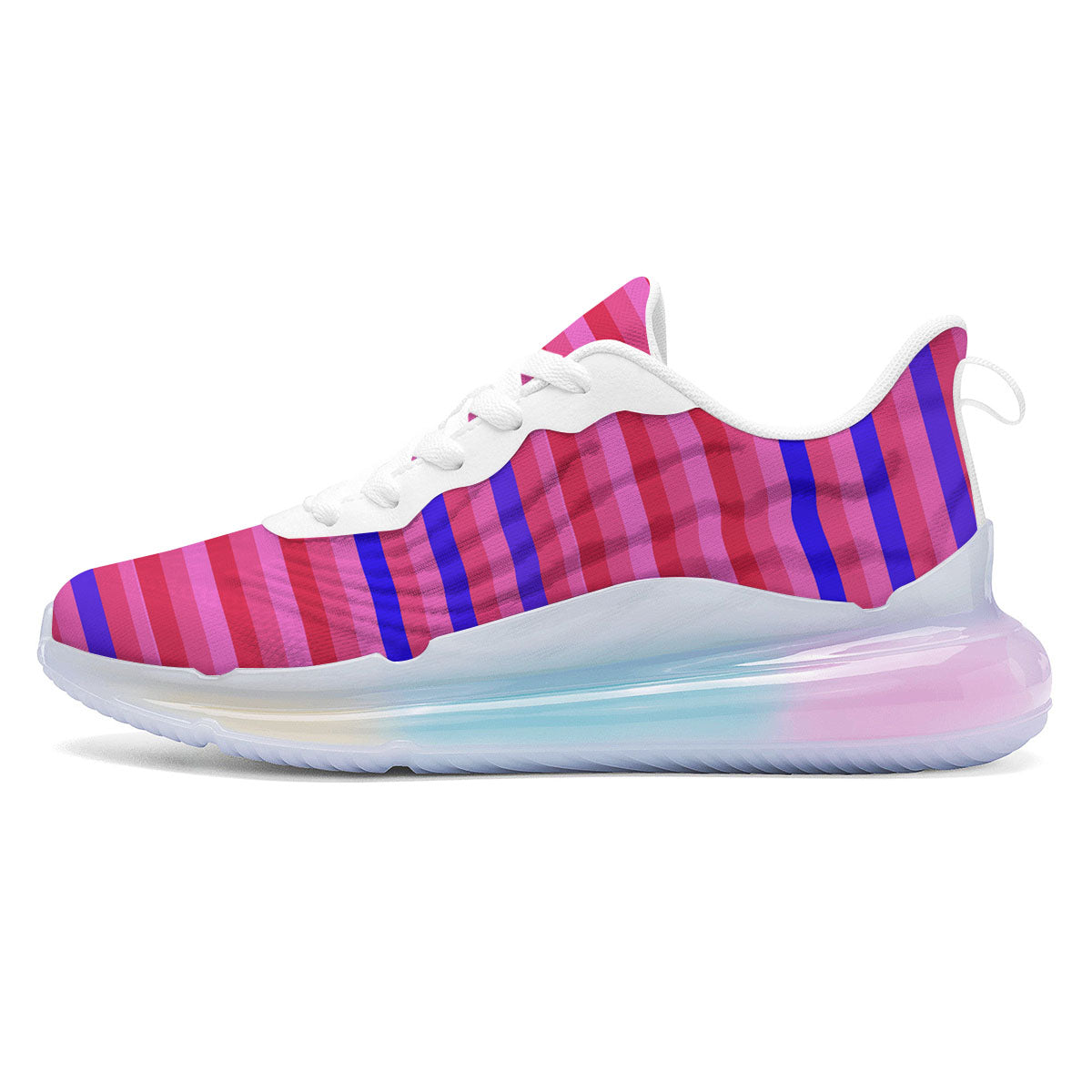 Stripes Pink Red And Blue Print Running Sneakers-grizzshop