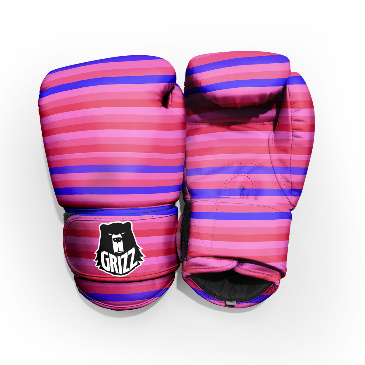 Stripes Pink Red And Blue Print Pro Boxing Glove