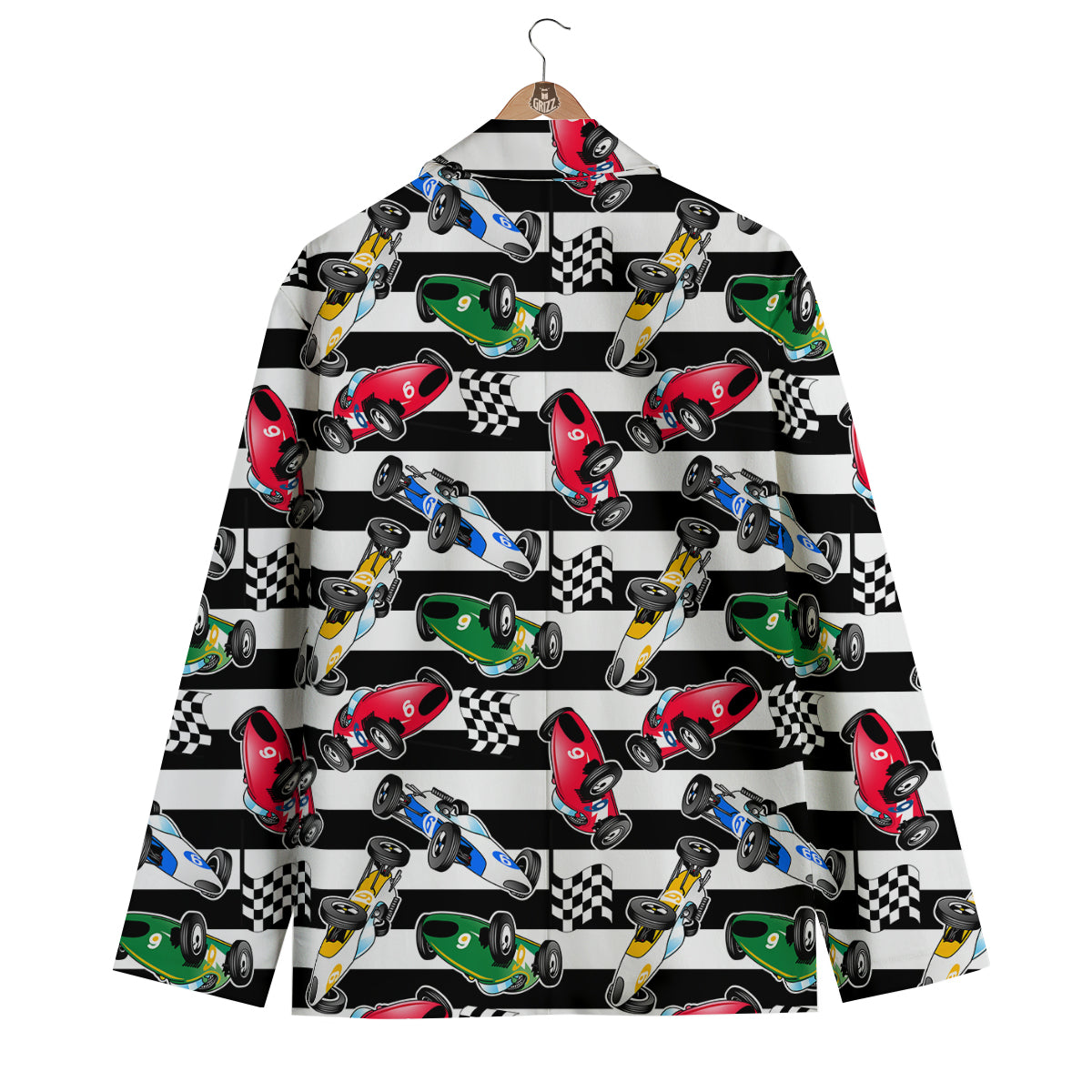 Stripes Racing Cars Print Pattern Men's Blazer-grizzshop