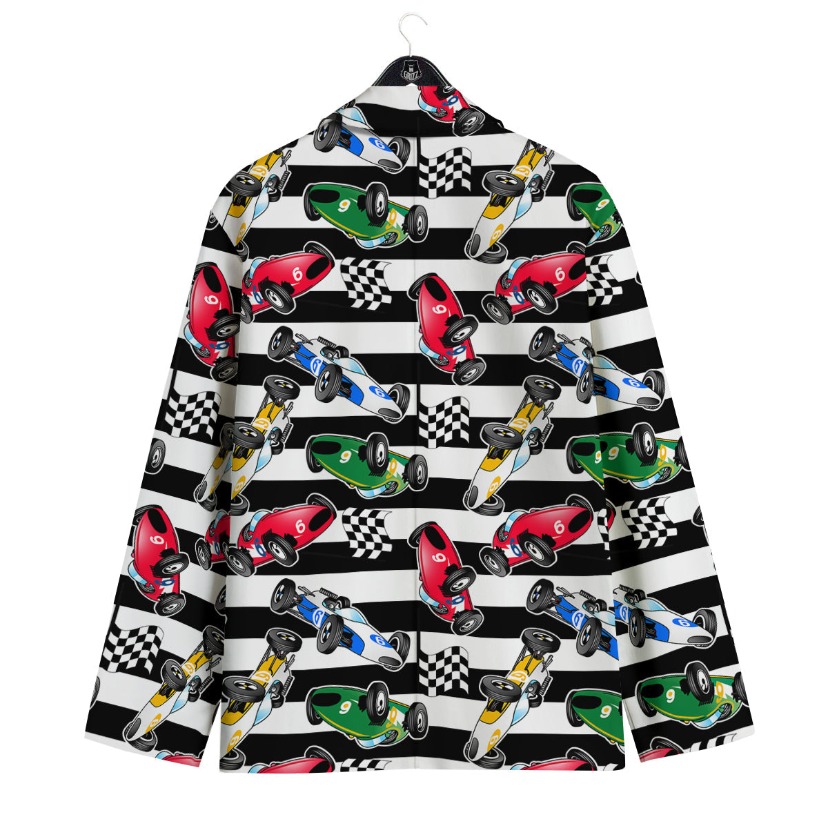 Stripes Racing Cars Print Pattern Men's Sport Coat-grizzshop