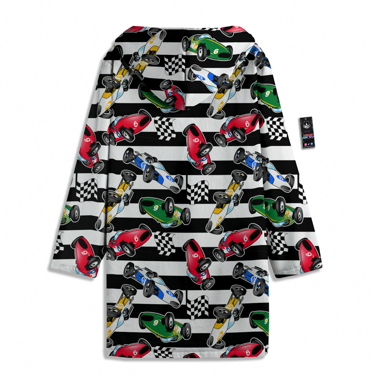 Stripes Racing Cars Print Pattern Men's Windbreaker Jacket-grizzshop