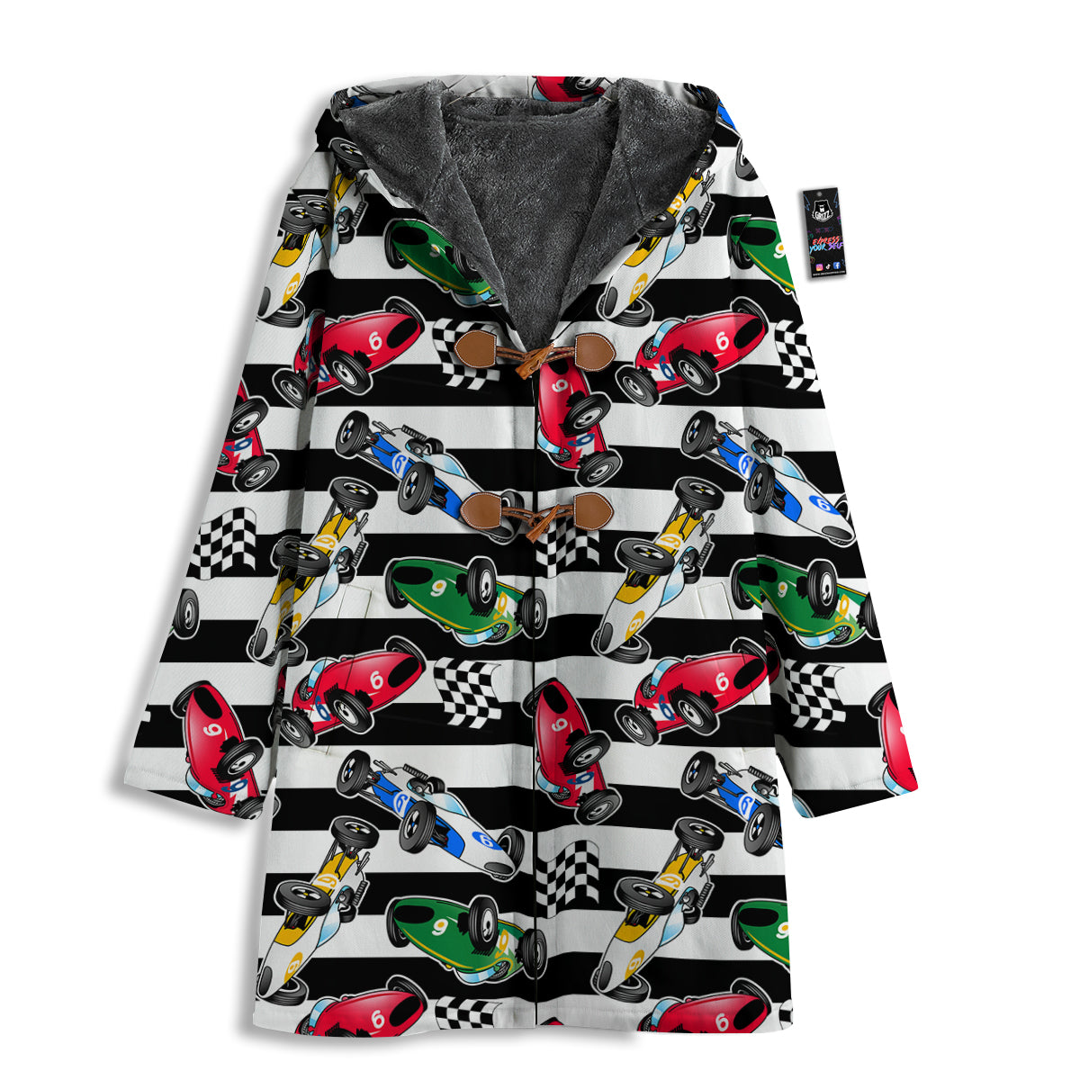 Stripes Racing Cars Print Pattern Men's Windbreaker Jacket-grizzshop