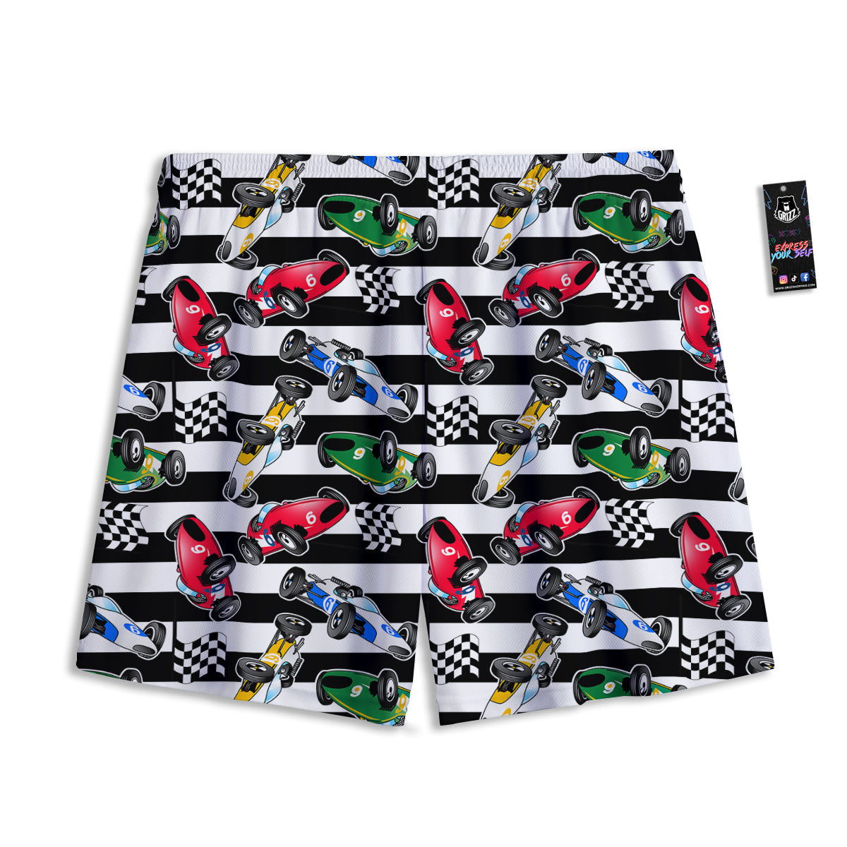 Star Geometric Print Pattern Mesh Shorts