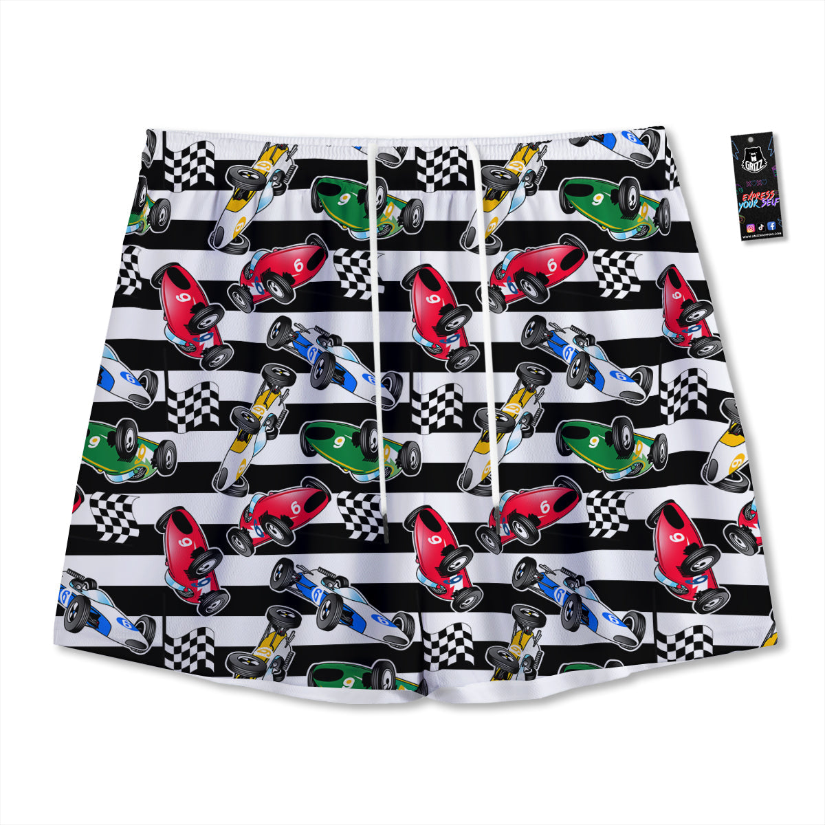 Star Geometric Print Pattern Mesh Shorts