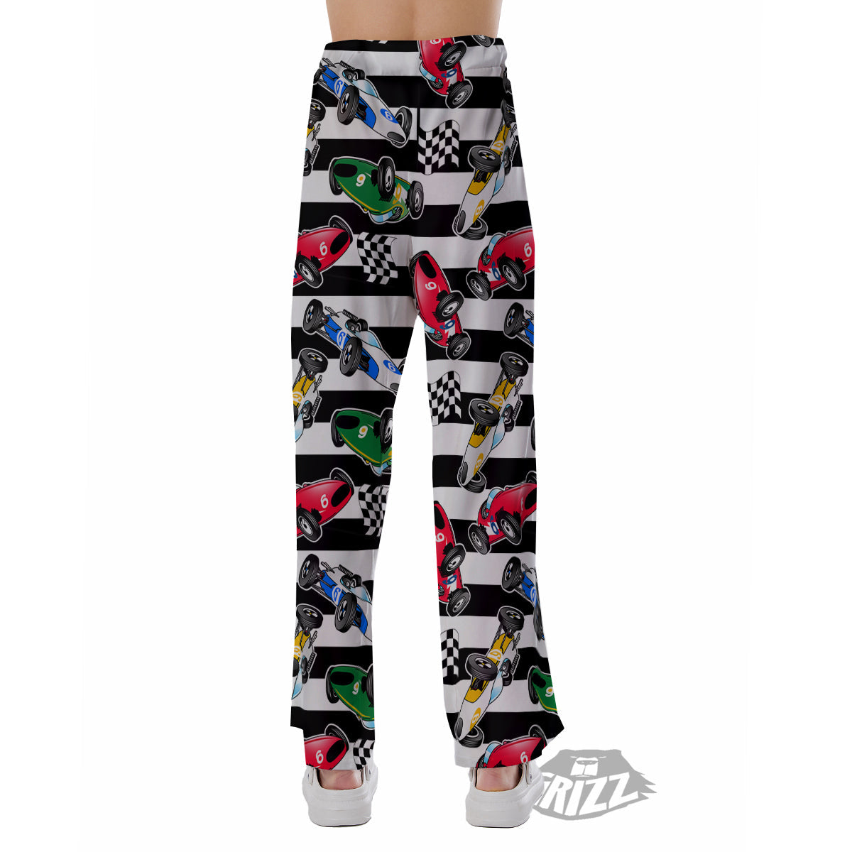 Stripes Racing Cars Print Pattern Pajama Pants-grizzshop