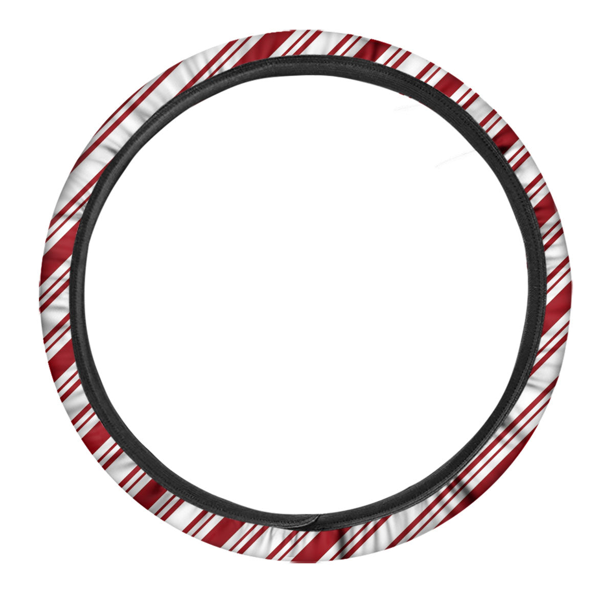 Stripes Xmas Candy Cane Print Pattern Car Steering Wheel Cover-grizzshop