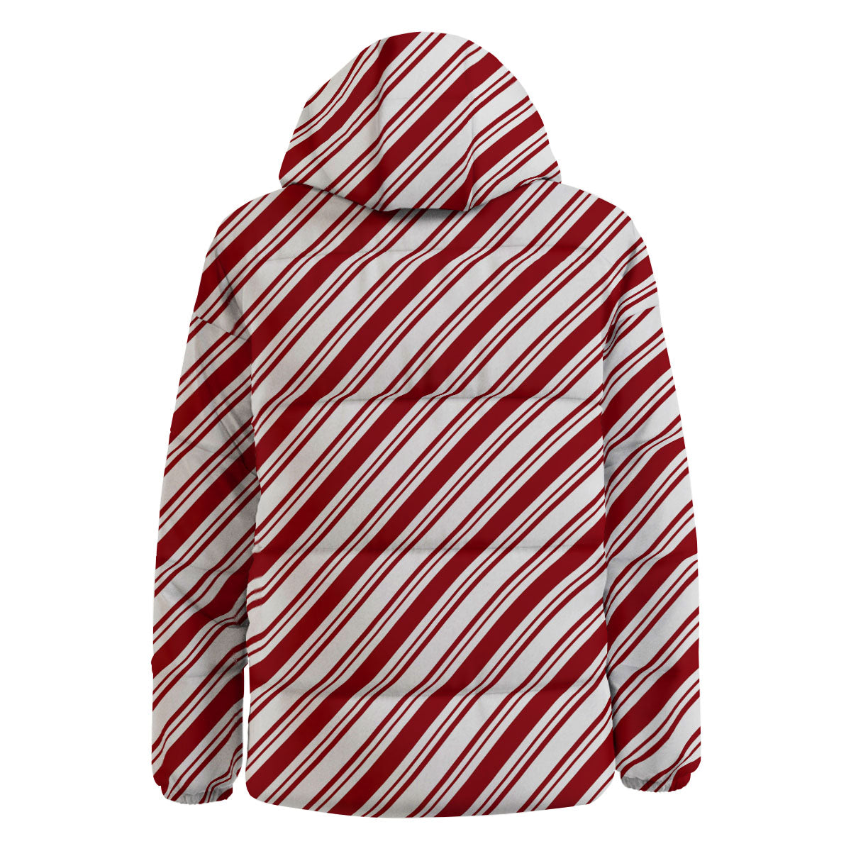 Stripes Xmas Candy Cane Print Pattern Down Jacket-grizzshop